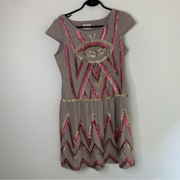 Kenzo Women’s Sequin Mini Dress Brown Size XL - Picture 4 of 16